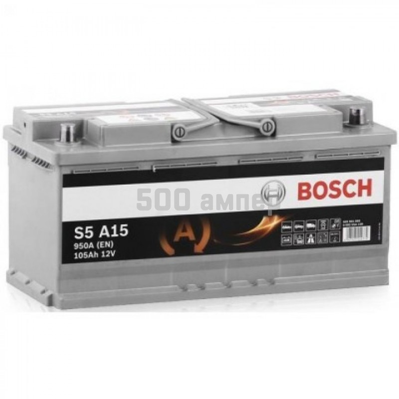Аккумулятор Bosch S5 105Ah 950A (-+) AGM (0092S5A150) 0092S5A150_BCH