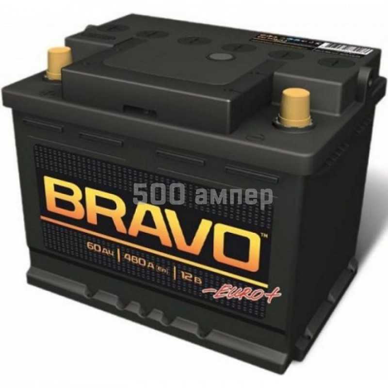 Аккумулятор BRAVO 6СТ-60 Евро 60 Ah 480 А правый плюс 147082