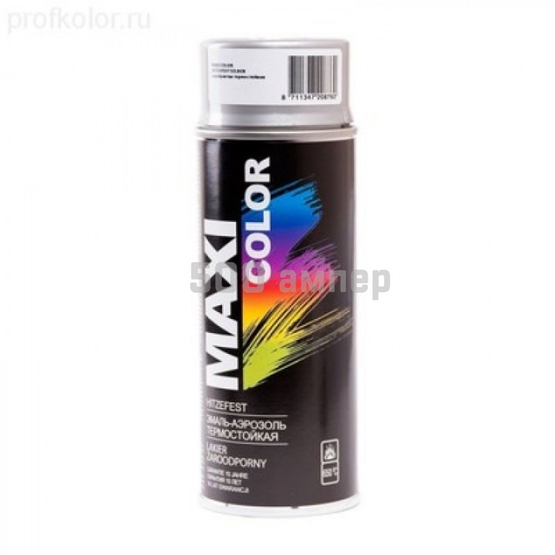 Краска аэрозольная Maxi 400мл термостойкая серебро(696350) 13285