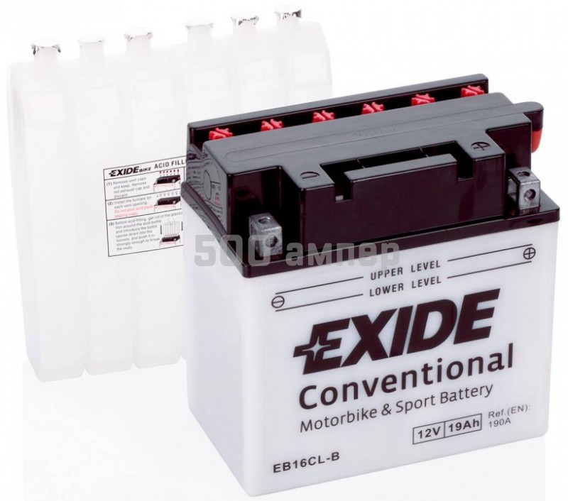 Аккумулятор EXIDE 19Ah 240A EB16CL-B EB16CLB_EXI