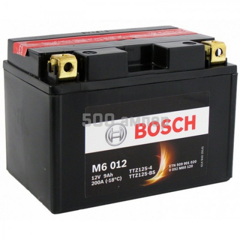 Аккумулятор BOSCH MOBA AGM M6 12V 9 Ah 200A (YTZ12S-4/YTZ12S-BS) 0092M60120