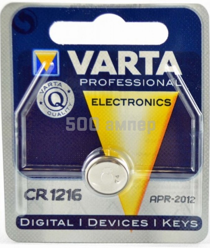 Батарейка VARTA  1шт VARTA LITHIUM CR1216 3V 06216101401