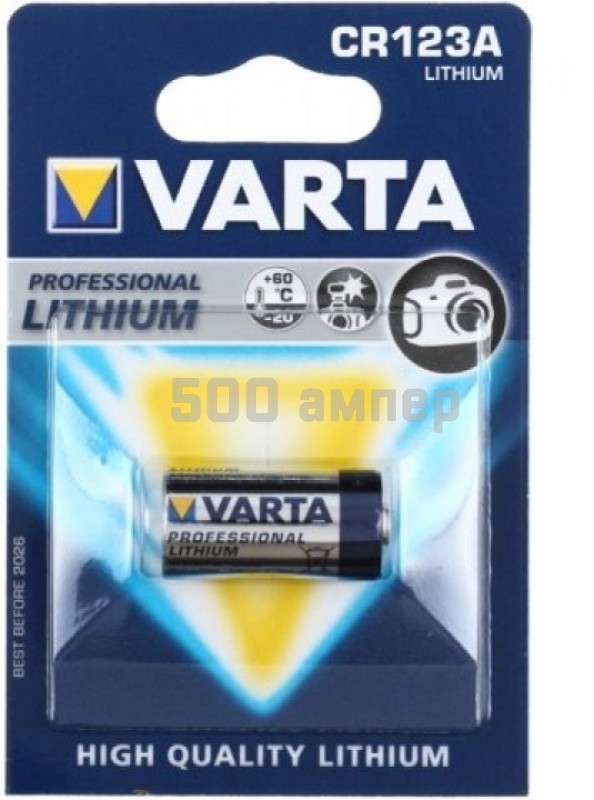 Батарейка VARTA  1шт VARTA LITHIUM CR123A 3V 06205301401