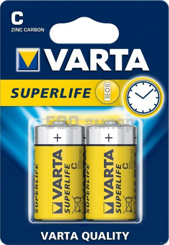Батарейка VARTA 2шт VARTA SUPERLIFE BABY 2C  R14P блистер 02014101412