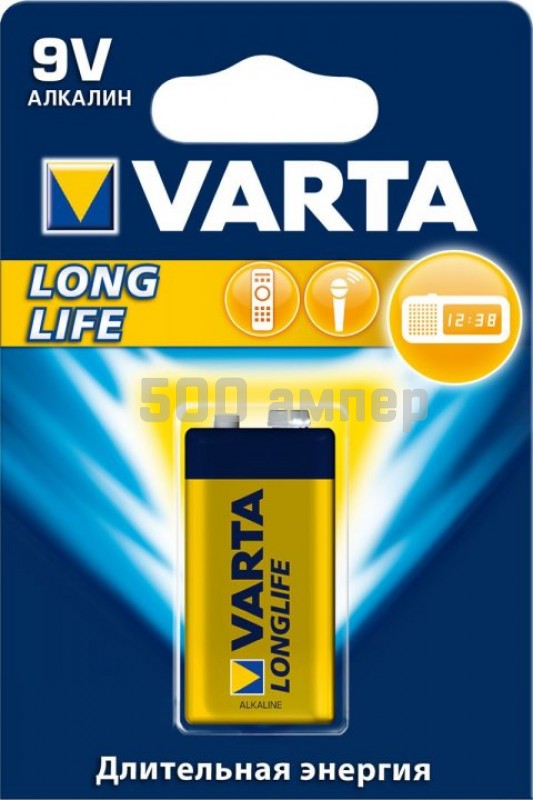 Батарейка VARTA 1шт VARTA LONGLIFE 1x9V (Крона)  6LP3146 04122113411
