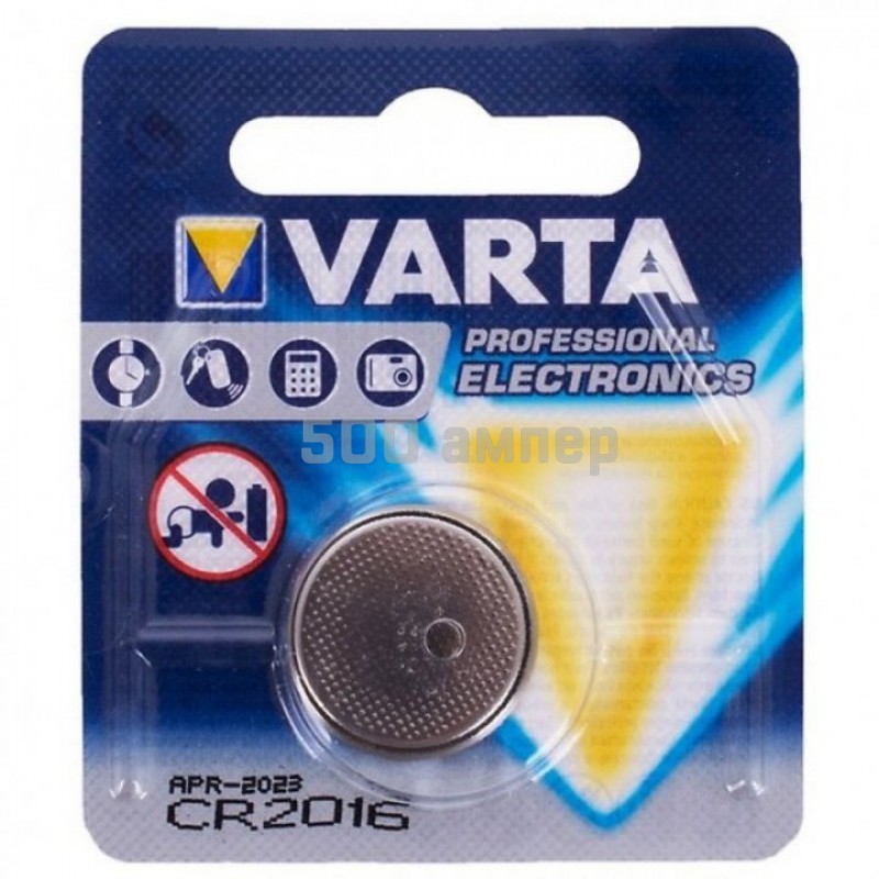Батарейка VARTA  1шт VARTA LITHIUM CR2016 3V 06016101401