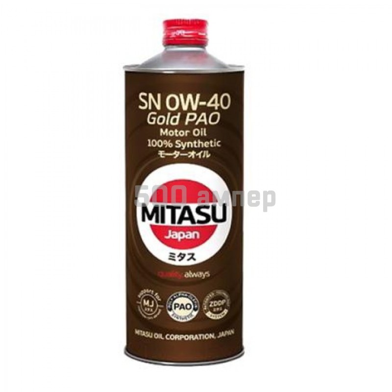 Масло моторное MITASU 0W40 1L GOLD PAO MJ-104-1