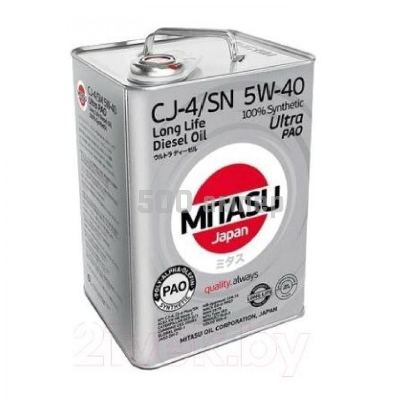 Масло моторное MITASU 5W40 6L ULTRA DIESEL CJ-4/SM (PAO) 