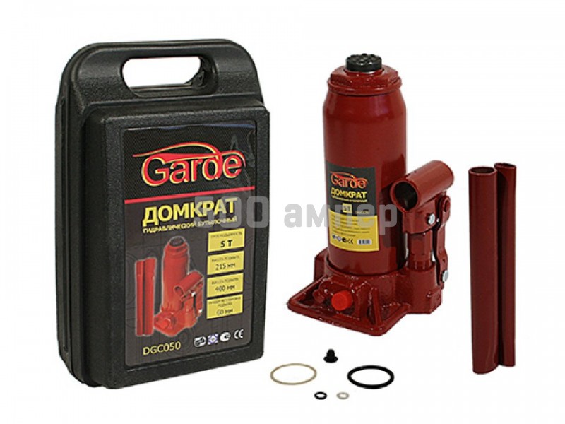 Домкрат гидравлический бутылочный в кейсе 5т Garde 215-400мм DGC050 23395