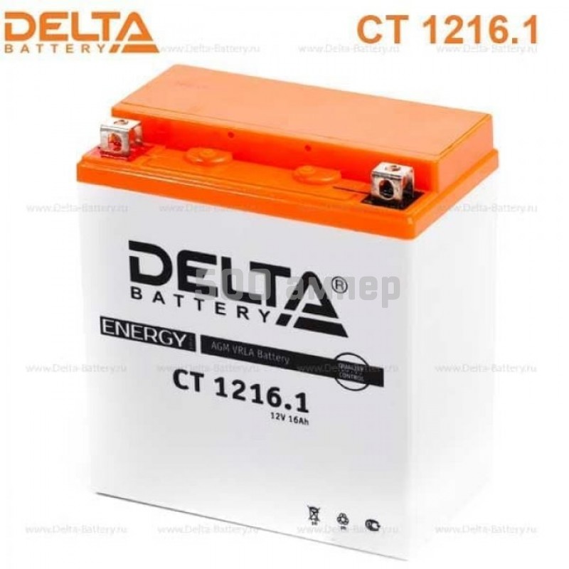 Аккумулятор Delta CT 1216.1 16Ah (YB16B-A, YTX16-BS) 27334