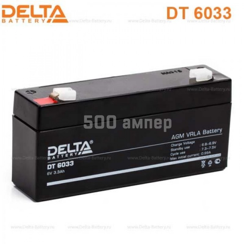 Аккумуляторная батарея Delta DT 6033 6V 3.3Ah 27279