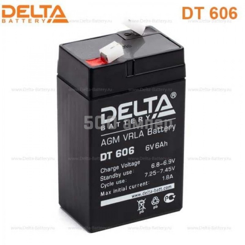 Аккумуляторная батарея Delta DT 606 6V 6Ah 27306