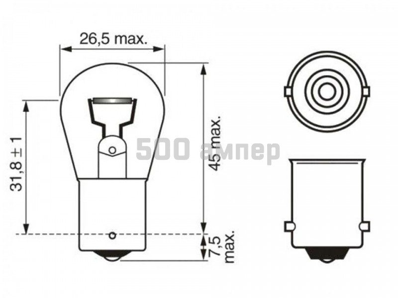Лампа 12V P21W (202075) 3314