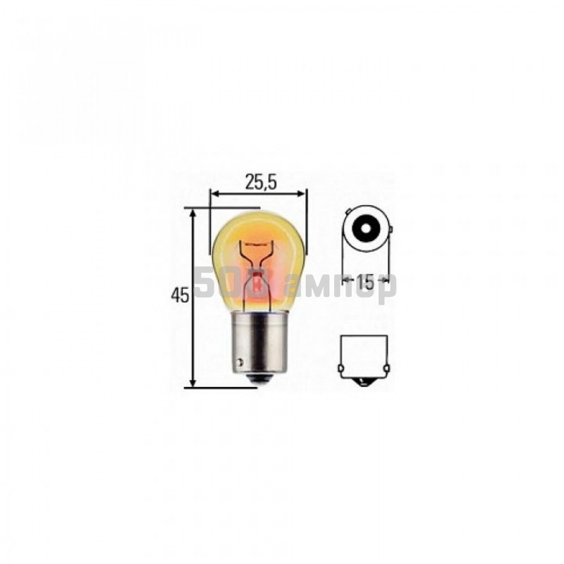Лампа Philips PY21W (12496NAB2) Amber (Блистер) 26138