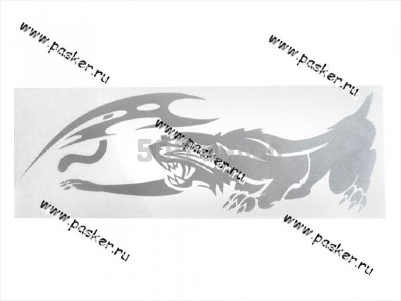 Наклейка Стикер на боковое стекло Пантера 41х41см серебро 2шт 47834