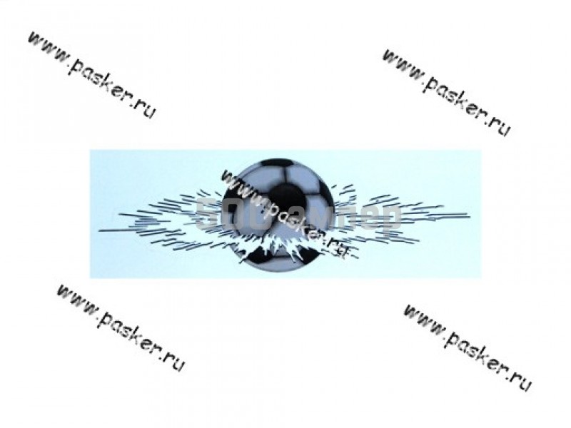 Наклейка Трещина на стекло с мячом 8х25см 43475