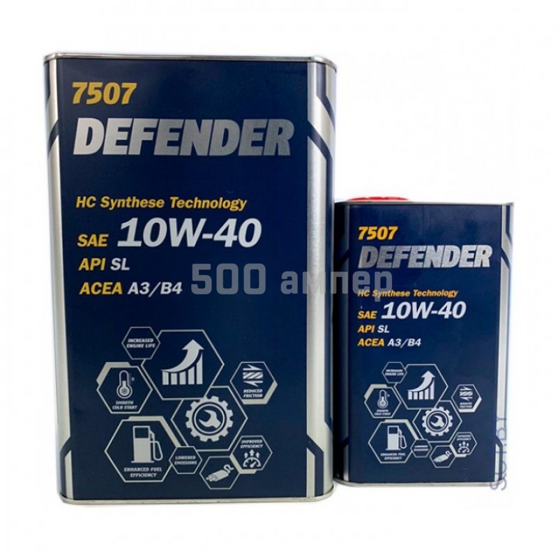 Моторное масло Mannol 56610 Defender 10w40 SL 4л.+1л METAL 56610