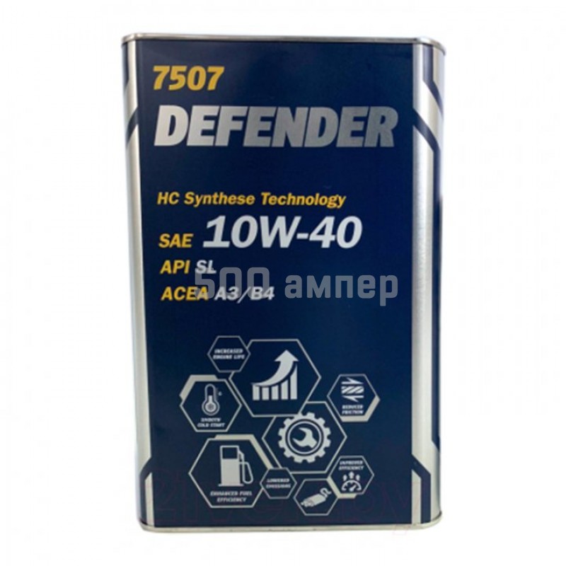 Моторное масло Mannol 56609 Defender 10w40 SL 4л metal 56609