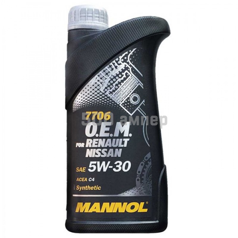 Моторное масло Mannol 51993 7706 OEM for Renault Nissan 5W-30 C4 1л 51993