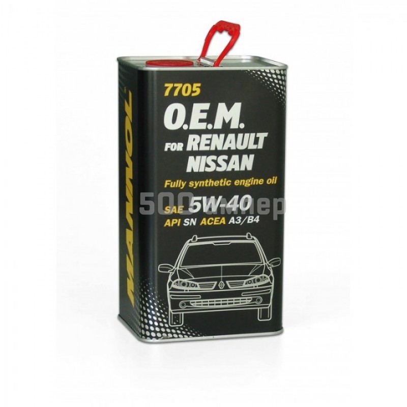 Моторное масло Mannol 51960 7705 OEM for Renault Nissan 5W-40 SN 4л. METALL 51960