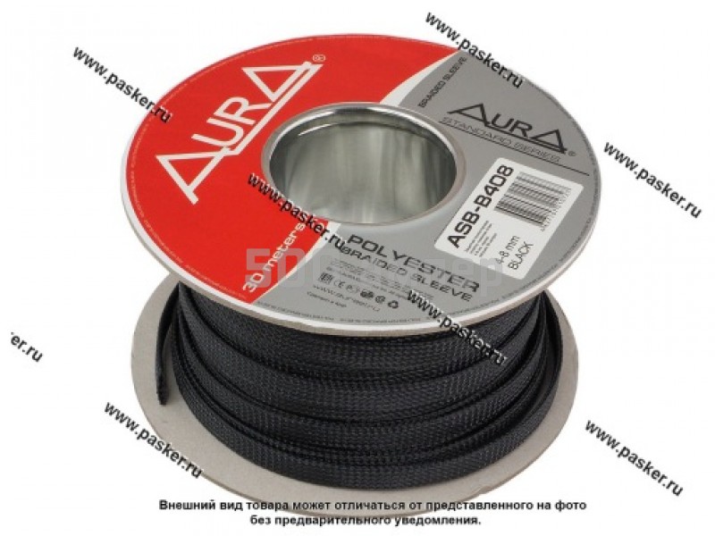 Защитная оплетка для кабеля полиэстер 4-8мм, черная 1м AURA ASB-B408 39205
