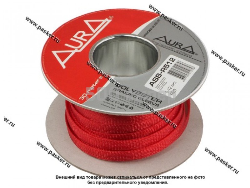 Защитная оплетка для кабеля полиэстер 5-12мм, красная 1м AURA ASB-R512 39209