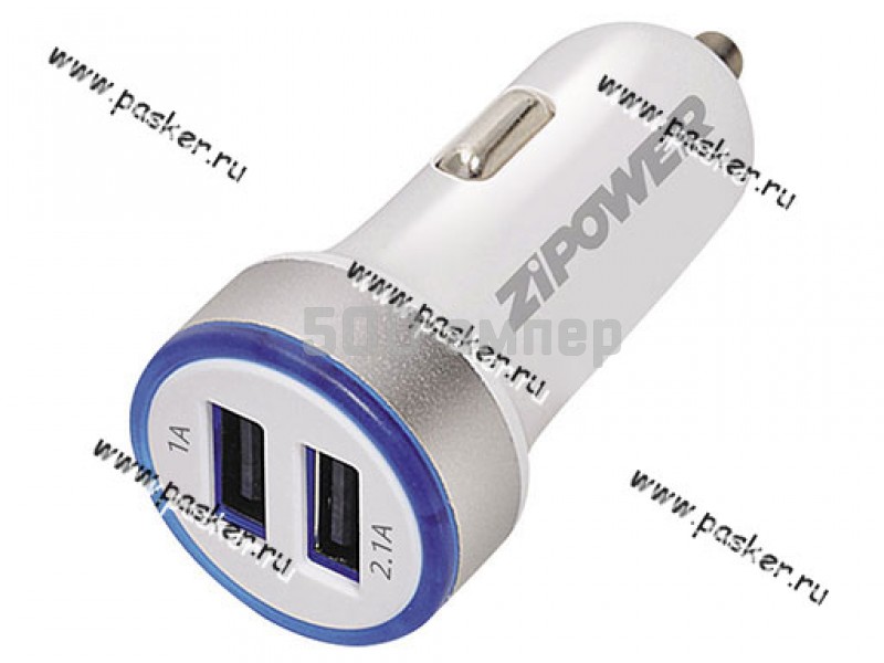 Разветвитель прикуривателя на 2 USB 1, 2.1А ZIPOWER PM6661 65668