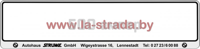 Рамка номера BMW Silver (Autohaus STRUWE GmBH Wigeystrasse) GroCar (Польша) 25-018-011-0034