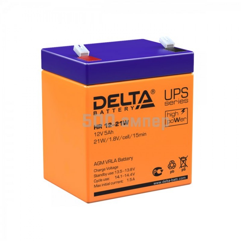 Аккумулятор Delta HR-W 12-21 W 12V 5Ah 15030