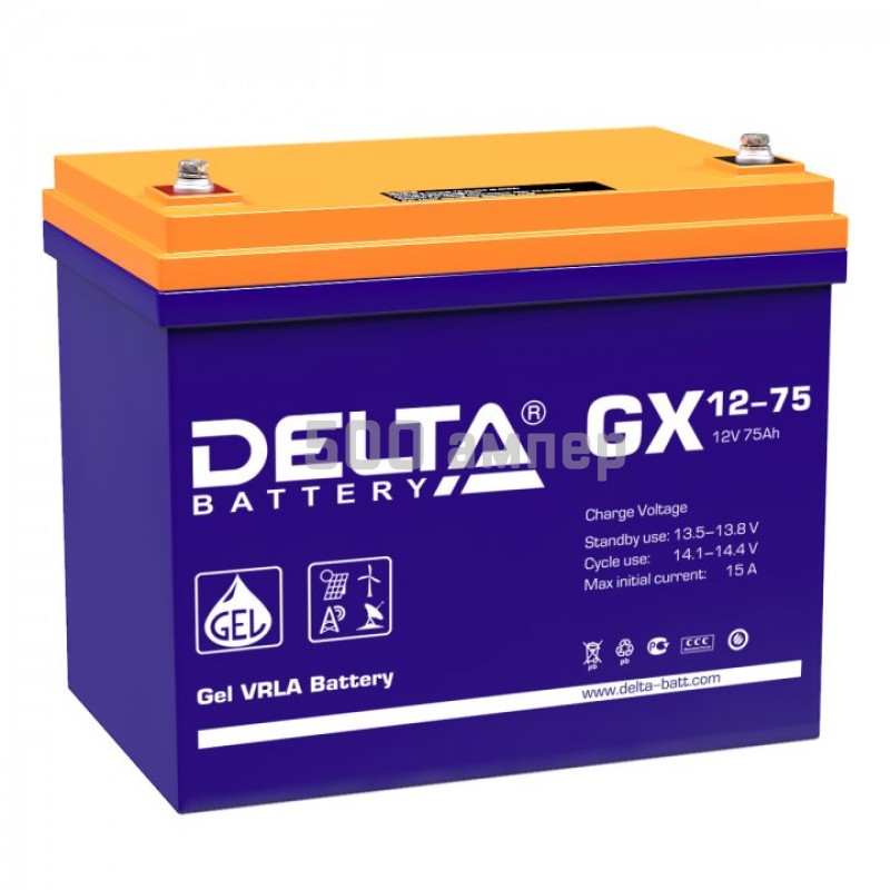 Аккумулятор Delta GX 12-75 12V 75Ah 15136