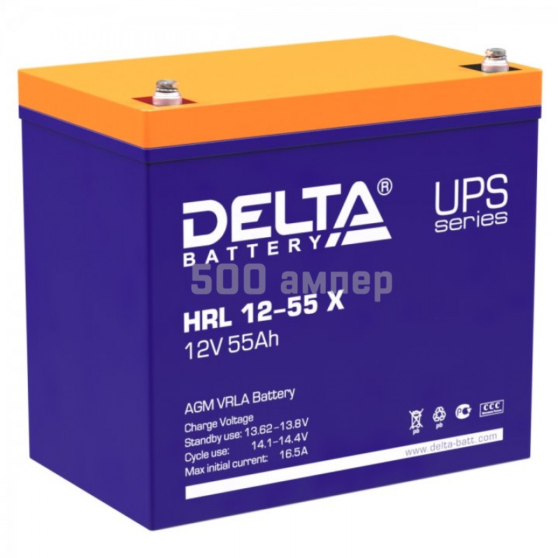 Аккумулятор Delta HRL-X 12-55 Х 12V 55Ah 15153