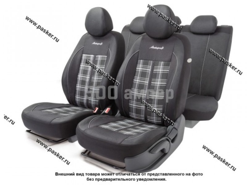 Чехлы универсальные AUTOPROFI Polo GTi GTI-1102 BK/GY жаккард чёрные/серые 40692