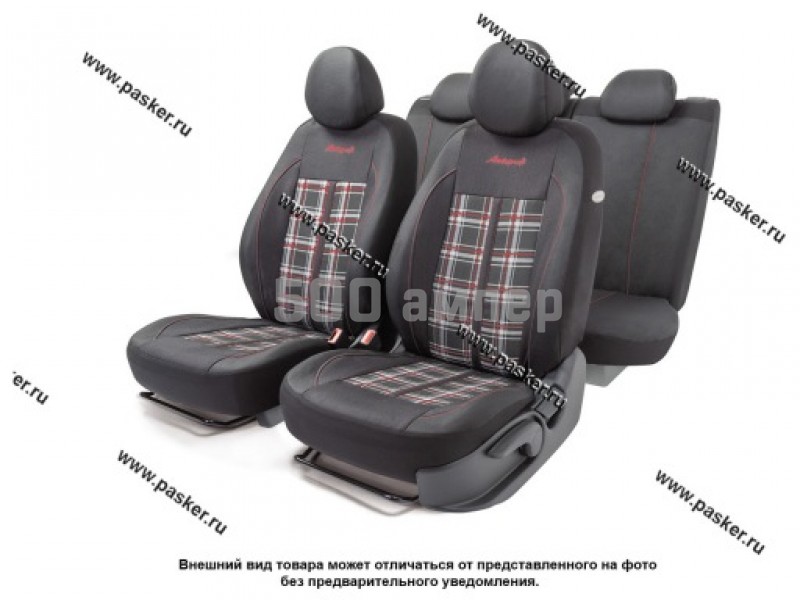 Чехлы универсальные AUTOPROFI Polo GTi GTI-1102 BK/GY/RD жаккард черные/серые/красные 40693