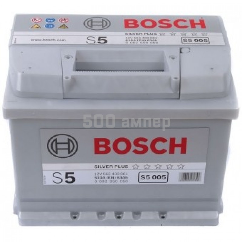 Аккумулятор Bosch S5 005 63 Ah 610 А S5 (563 400 061) 0092S50050_BCH